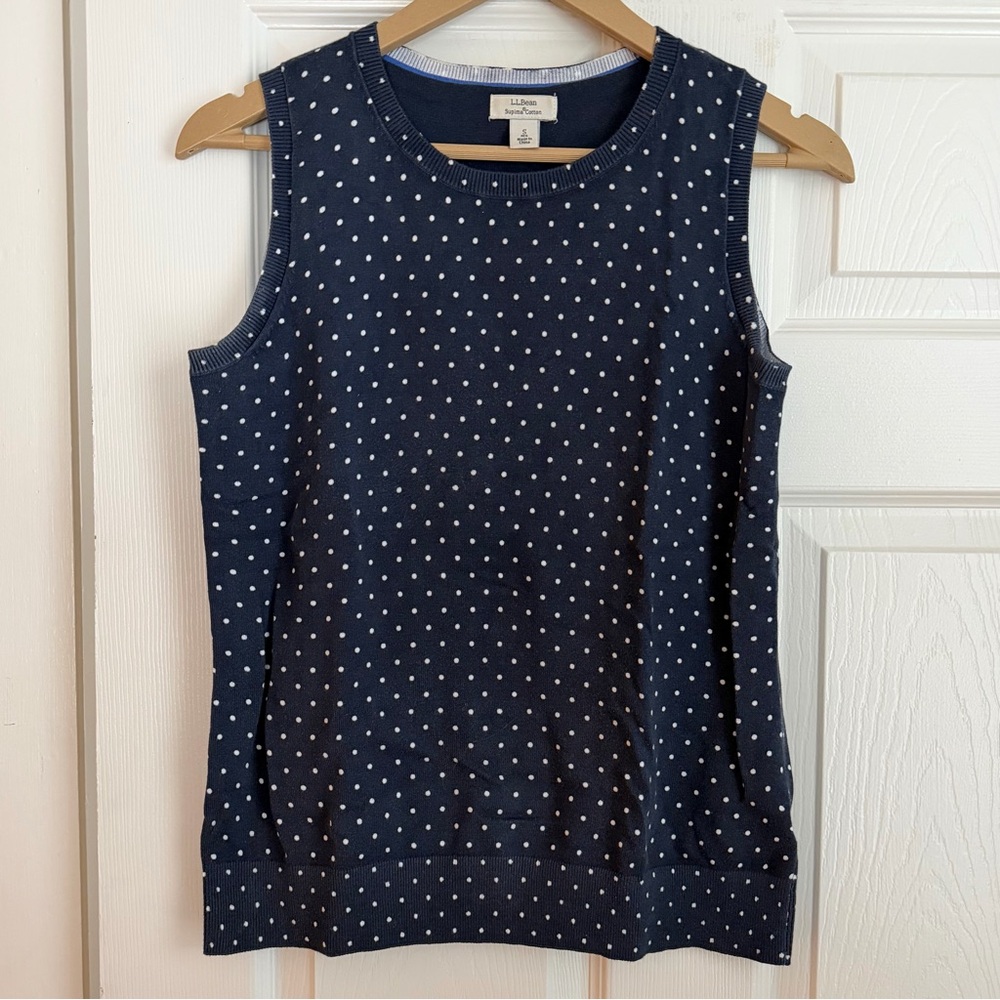 L.L.Bean Supima Cotton Blue Tank Top Women’s Size Small